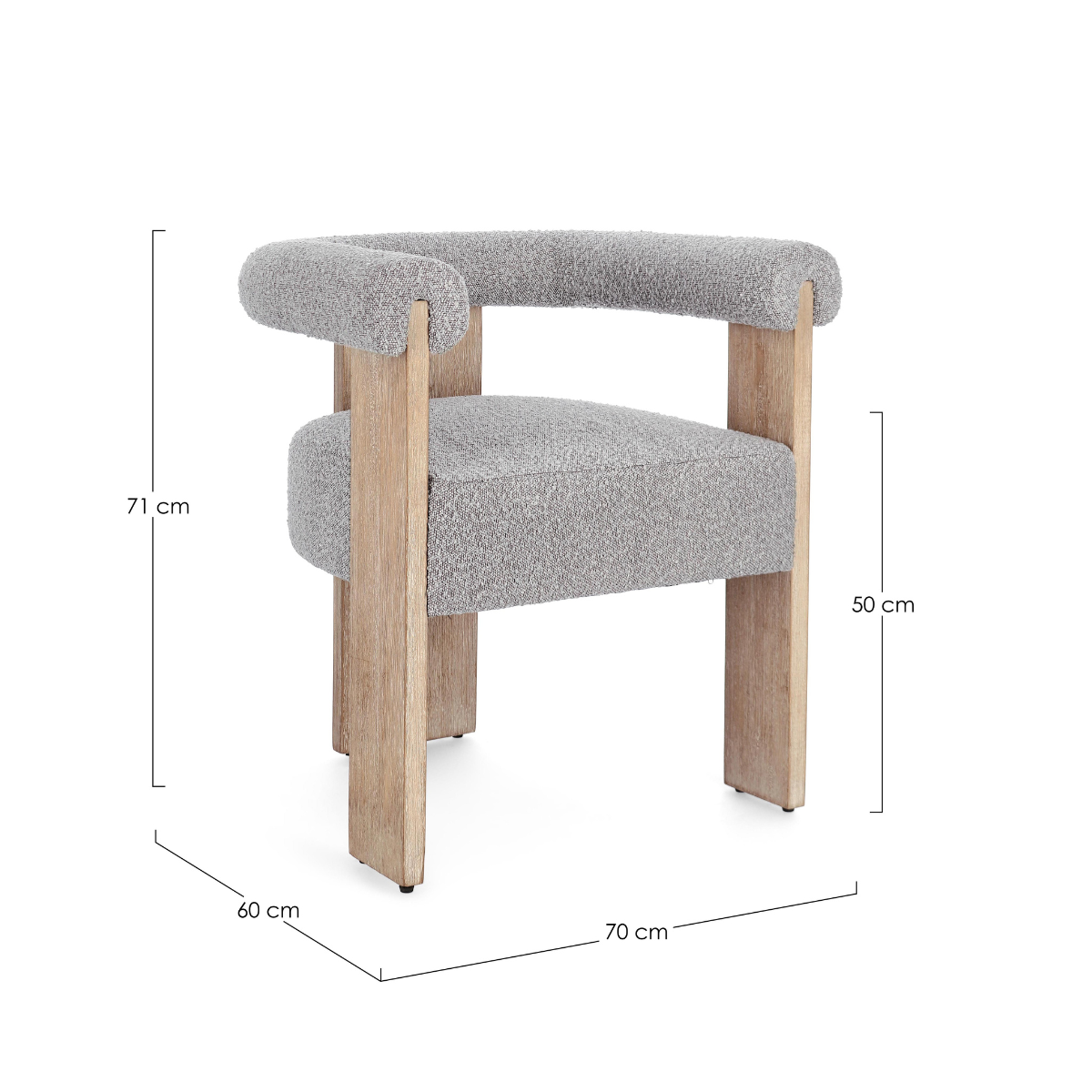 BT LORA Grey, Fa design Upholstered indoor chair